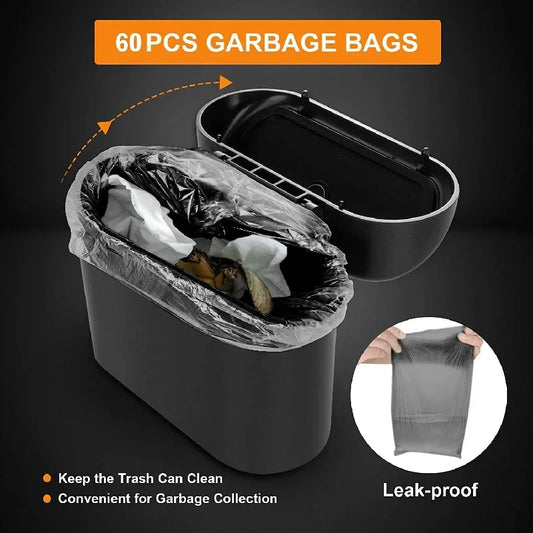 Car Trash Can with Two 60 Pcs Garbage Bags